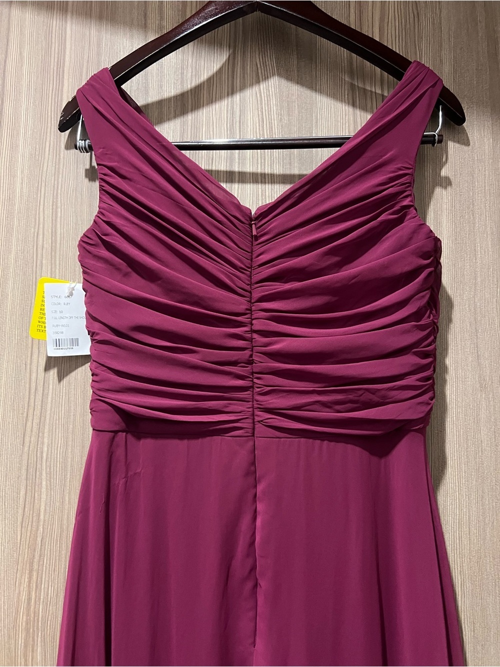 After Six Ruby Ruched Chiffon Formal Gown Size 10 - Picture 5 of 7